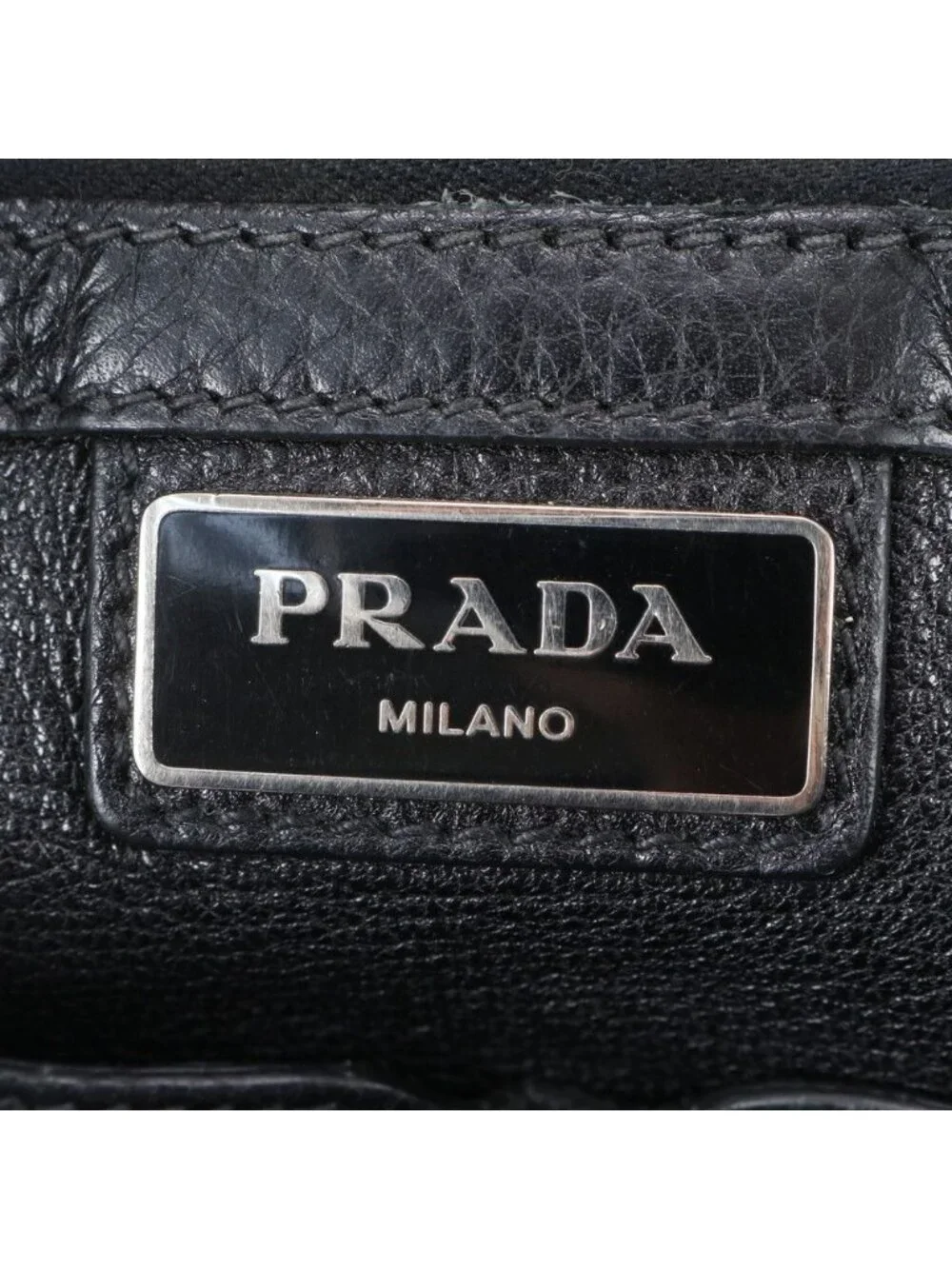 Prada White Tagged Leather Business Document Briefcase Tote Bag A4 Black